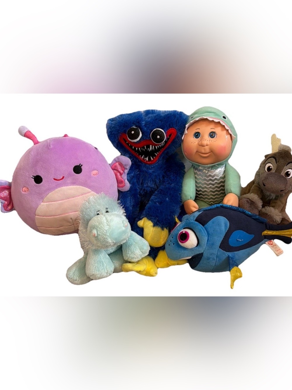 Lot of 6 Stuffed Animal Plush - Webkinz Dory Squishmallow Sven Monster Doll Toy
